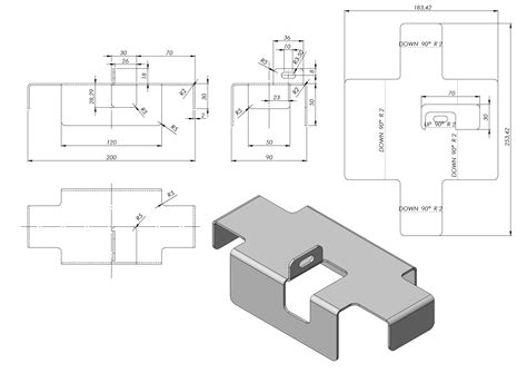 sheet metal drawing for practice